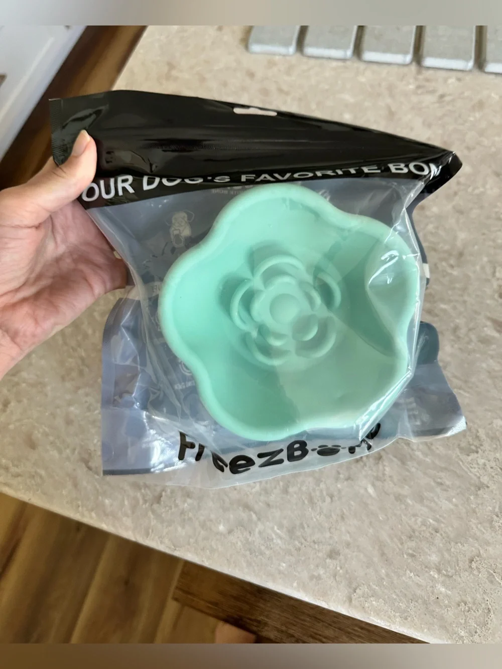Freezbone Large Mint Flower Freezer you, treat bowl NEW sealed up to 90 pounds